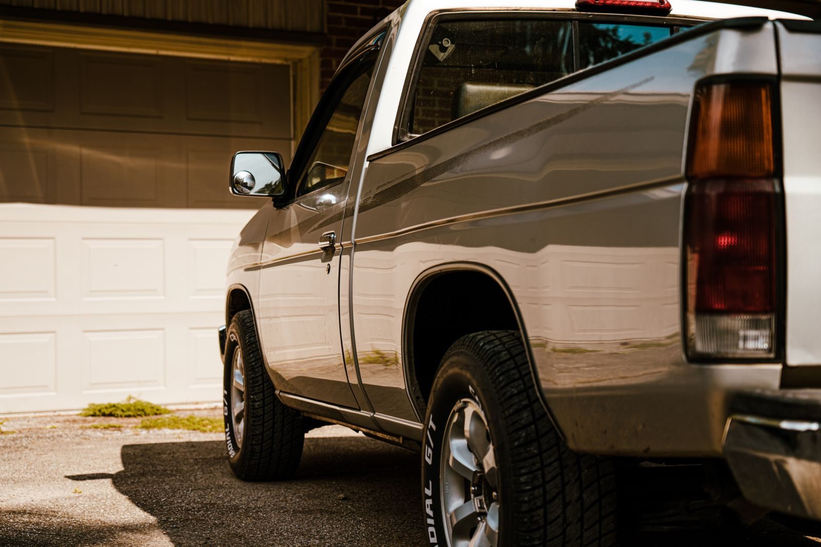 Used pickup truck in warm evening light