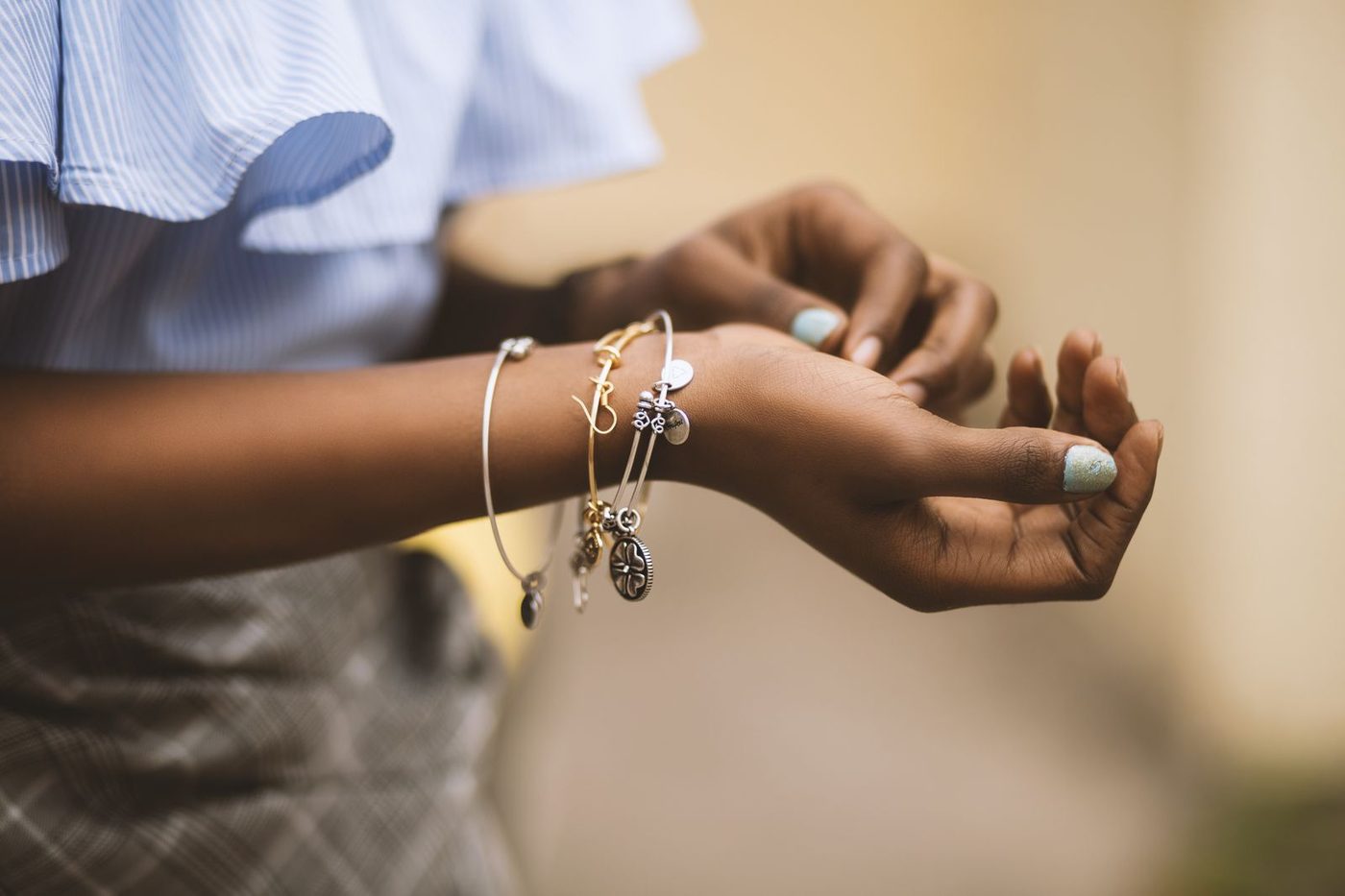 Gold and silver bangles